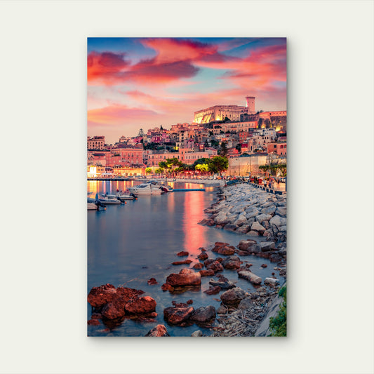 Gaeta Italy Angevin Castle Coast Sunset 40x60cm Metal Print Ready to Hang