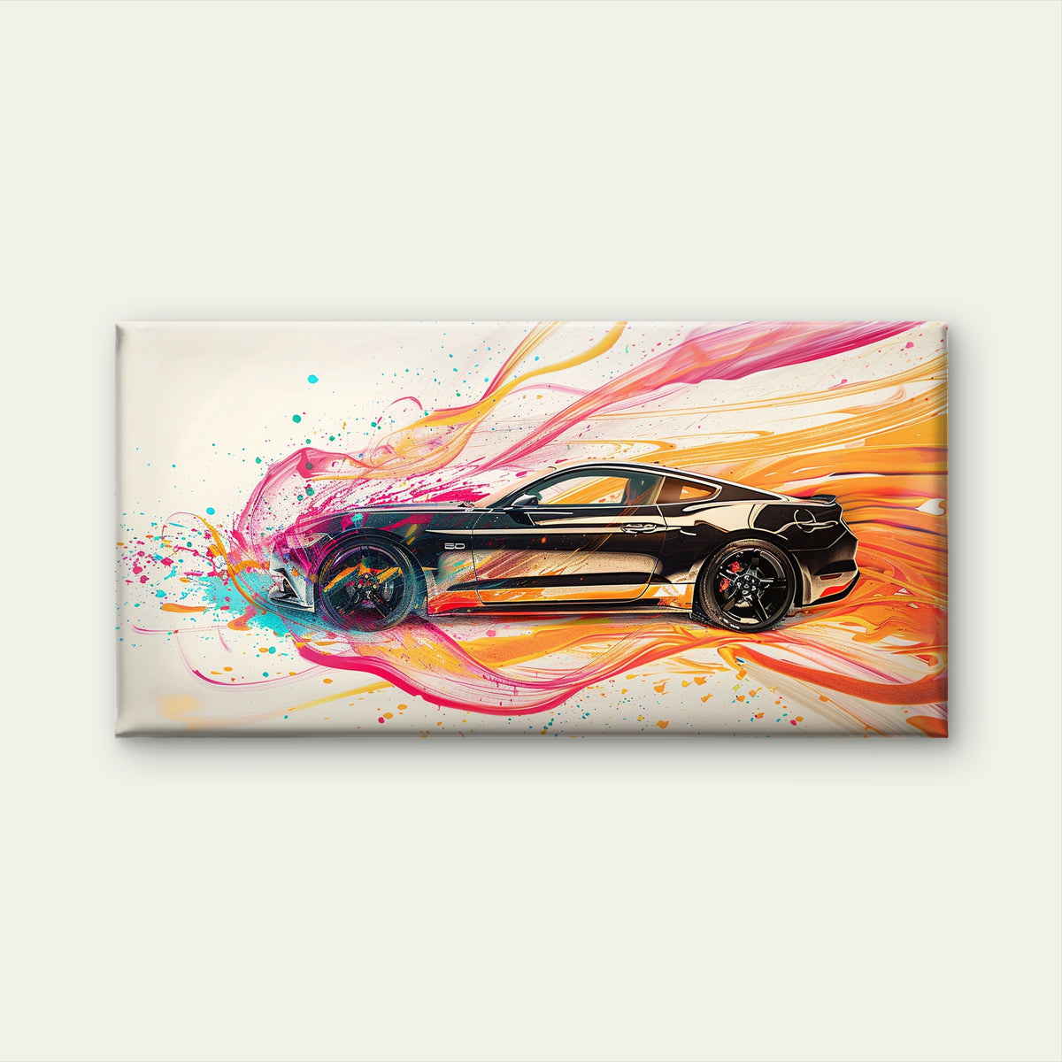 Abstract Mustang Speed Wall Art Canvas Office Home Room Framed 120x60cm