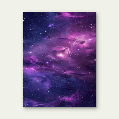 Purple Nebula Cosmic Starry Sky 60x90cm Metal Print Ready to Hang