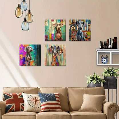 4pcs Colorful And Adorable Designs AD   Wall Art Canvas Framed