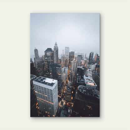 High Angle View Buildings City 60x90cm Metal Print Ready to Hang