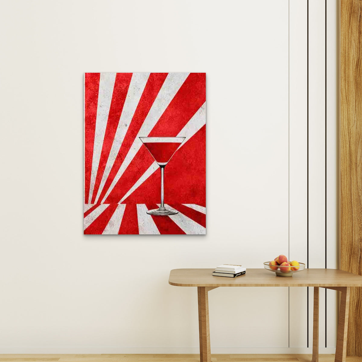 Modern Abstract Martini Art 60x90cm Metal Print Ready to Hang