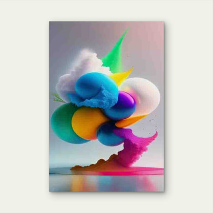 Dynamic Color Sphere Display Metal Print Ready to Hang