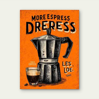 More Espresso Less Depresso Art Metal Print Ready to Hang
