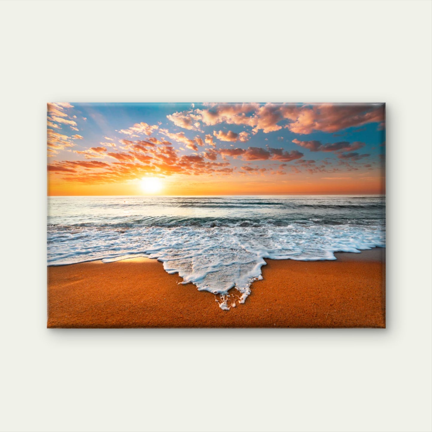Golden Sunset Beach Waves Wall Art Decor 100% Australian Made
