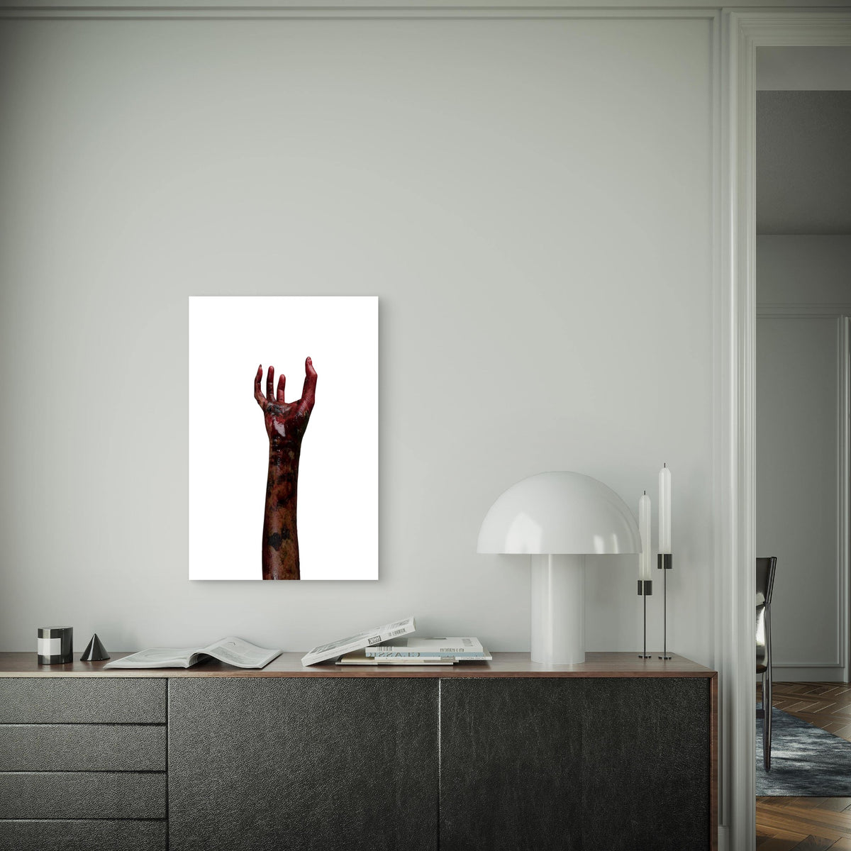 Blood Zombie Hands Zombie Theme 60x90cm Metal Print Ready to Hang