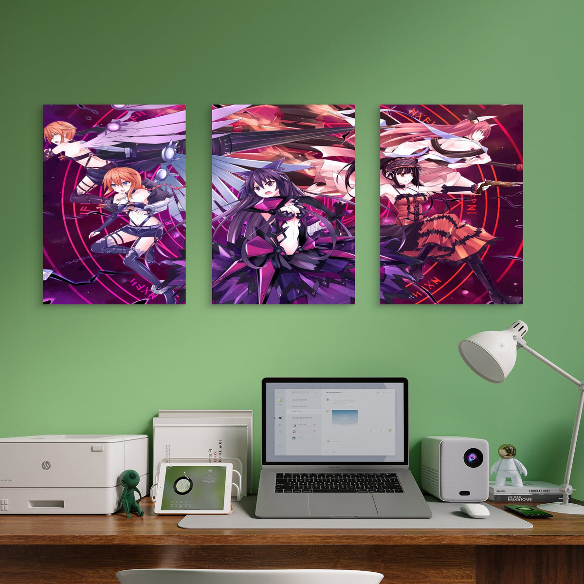 3pcs Sci-Fi Valkyrie Summoning Metal Print Ready to Hang Art