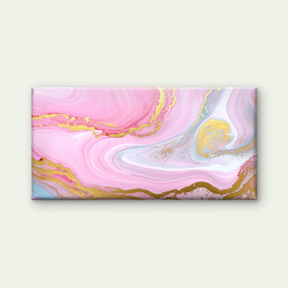 Pink Marble With Shimmering Gol Wall Art Canvas Office Home Room Framed 120x60cm