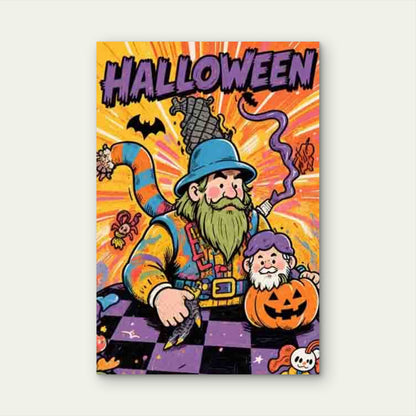 Halloween-Themed Abstract Art Metal Print Ready to Hang