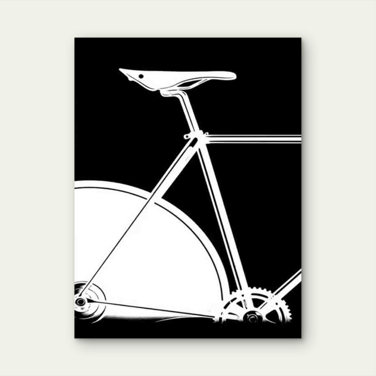 Retro Bike Design 40x60cm Metal Print Ready to Hang
