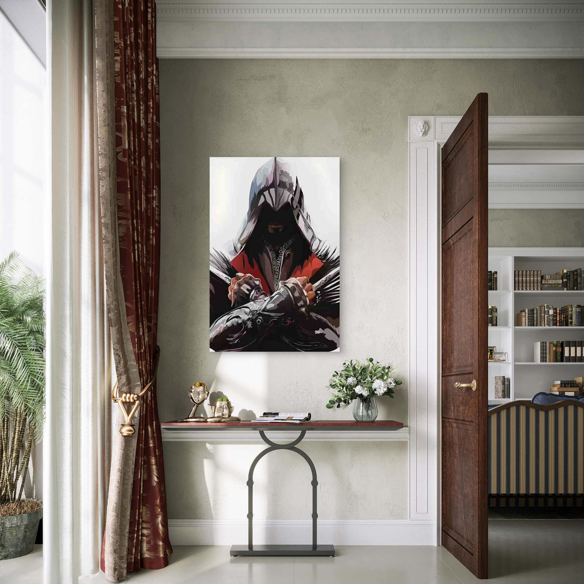 Assassin with Hidden Blade Metal Print Ready to Hang