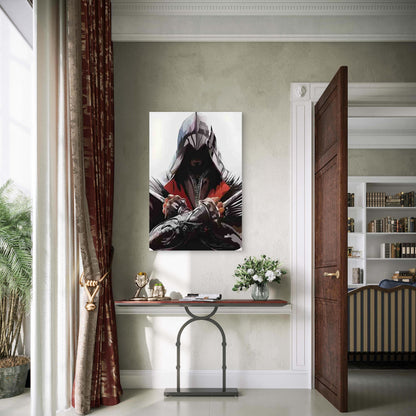 Assassin with Hidden Blade Metal Print Ready to Hang