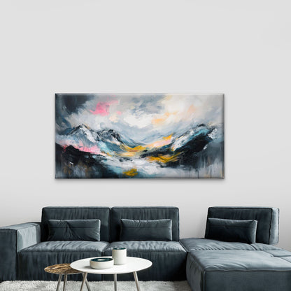 Bold Strokes High Altitudes Wall Art Canvas Office Home Room Framed 120x60cm