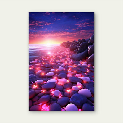 SunSet Ocean 60x90cm Metal Print Ready to Hang