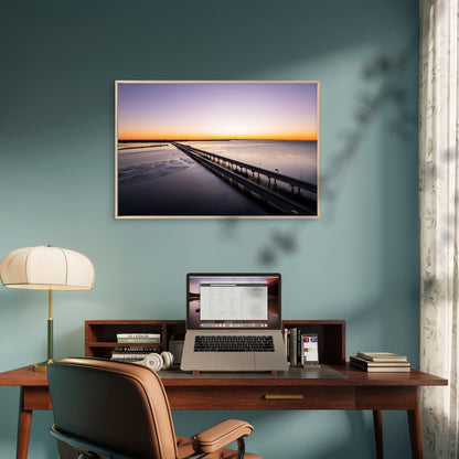 Glorious purple sunrise in Redcliffe, Queensland, Australia Neutral Canvas Print Wall Art Decor 100% Australian Made