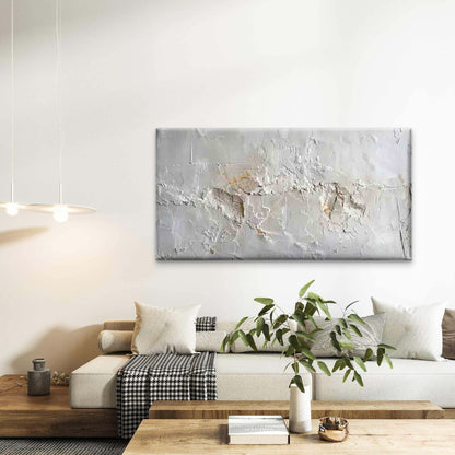 Modern White Texture Neutral Wall Art Canvas Office Home Room Framed 120x60cm