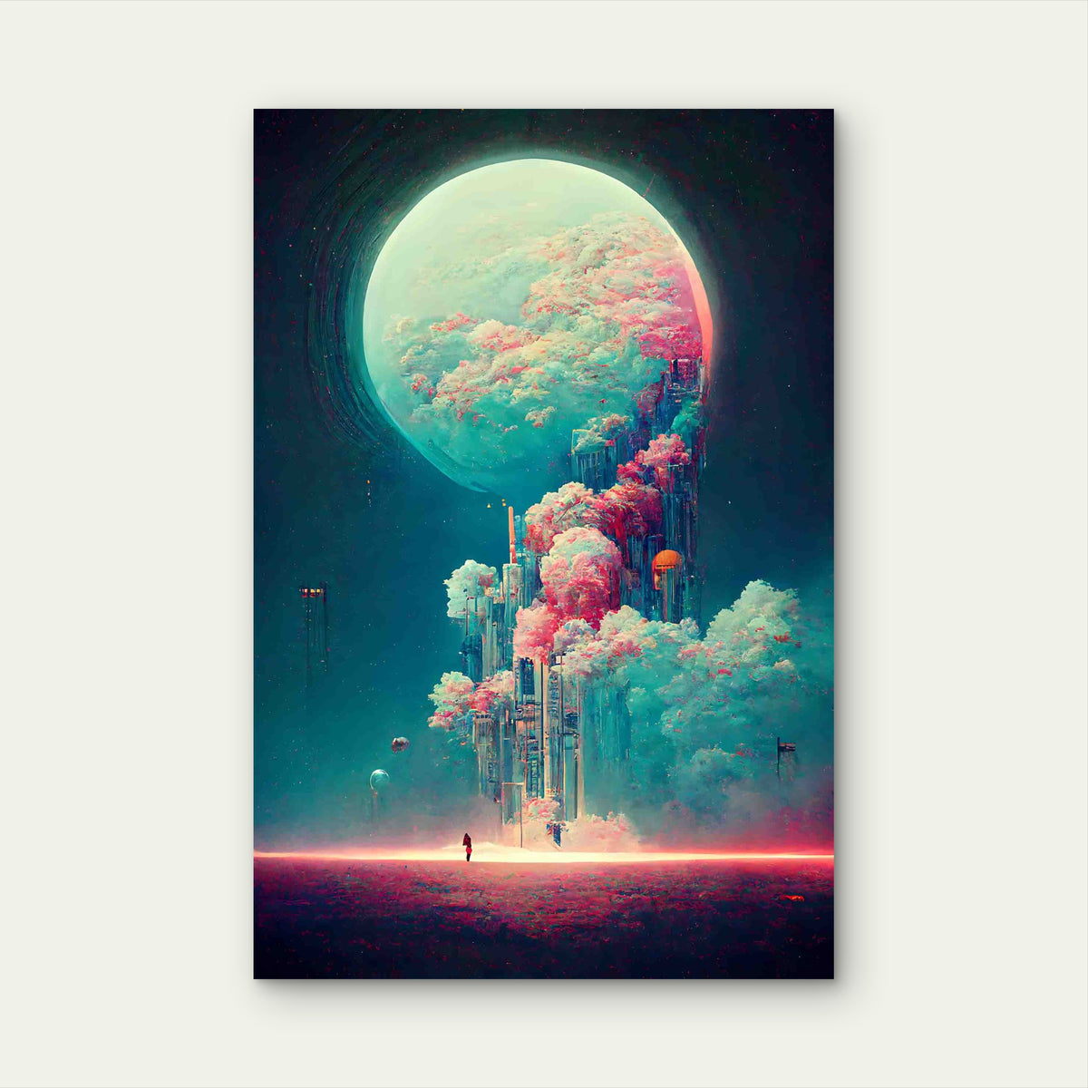 Futuristic, Cityscape Metal Print Ready to Hang