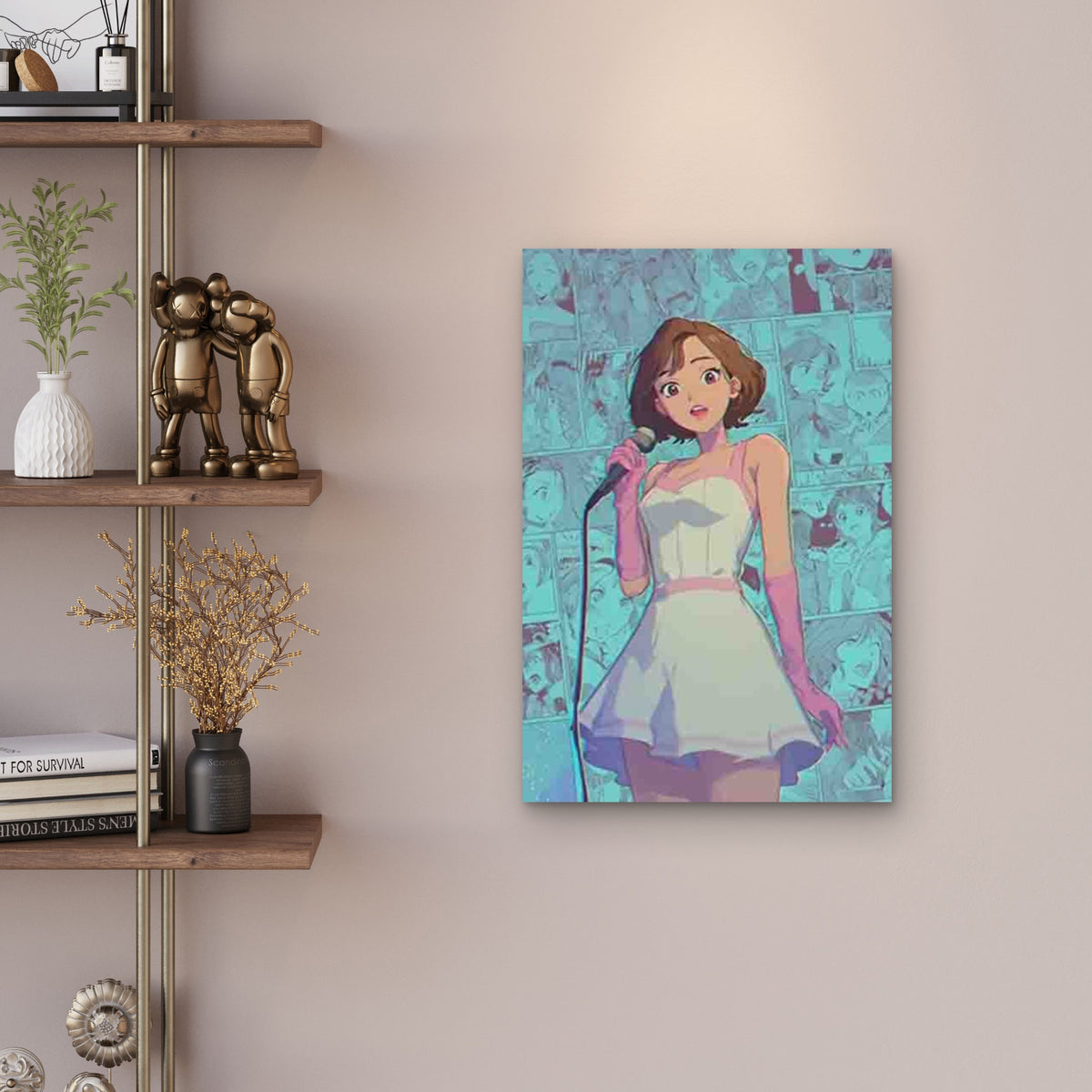 Microphone Melody Performance Metal Print Ready to Hang