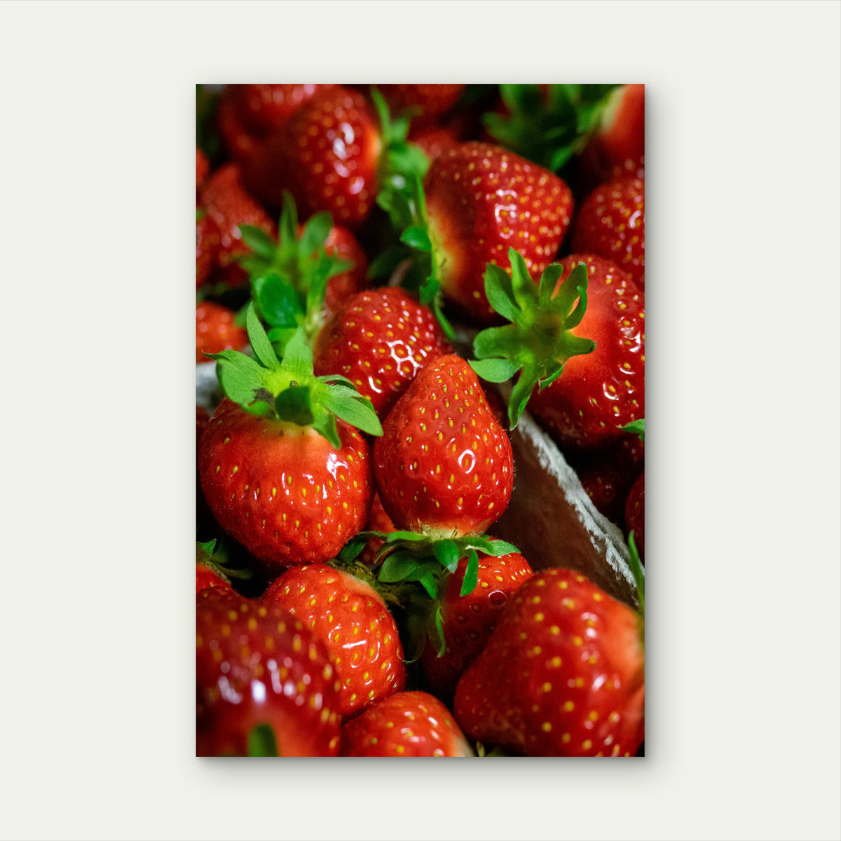 Close Up Of Fresh Strawberries 40x60cm Metal Print Ready to Hang