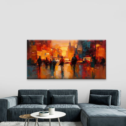 Modern Abstract Cityscape Wall Art Canvas Office Home Room Framed 120x60cm