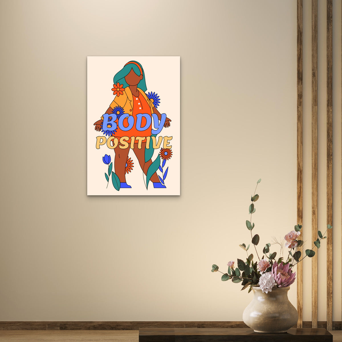 Self Esteem Illustration 60x90cm Metal Print Ready to Hang