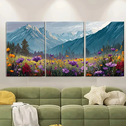 3pcs Nature-Inspired Floral & Wildflower DesignMetal Print Ready to Hang Art