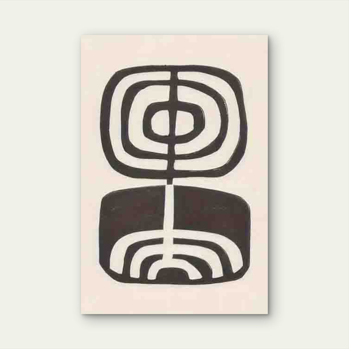 Black & White Abstract Geometric Metal Print Ready to Hang