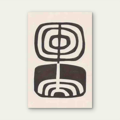 Black & White Abstract Geometric Metal Print Ready to Hang