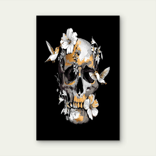 Eternal Bloom Upon The Skull 60x90cm Metal Print Ready to Hang