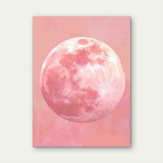 Soft Pink & Pastel Tones Watercolor Moon 60x90cm Metal Print Ready to Hang