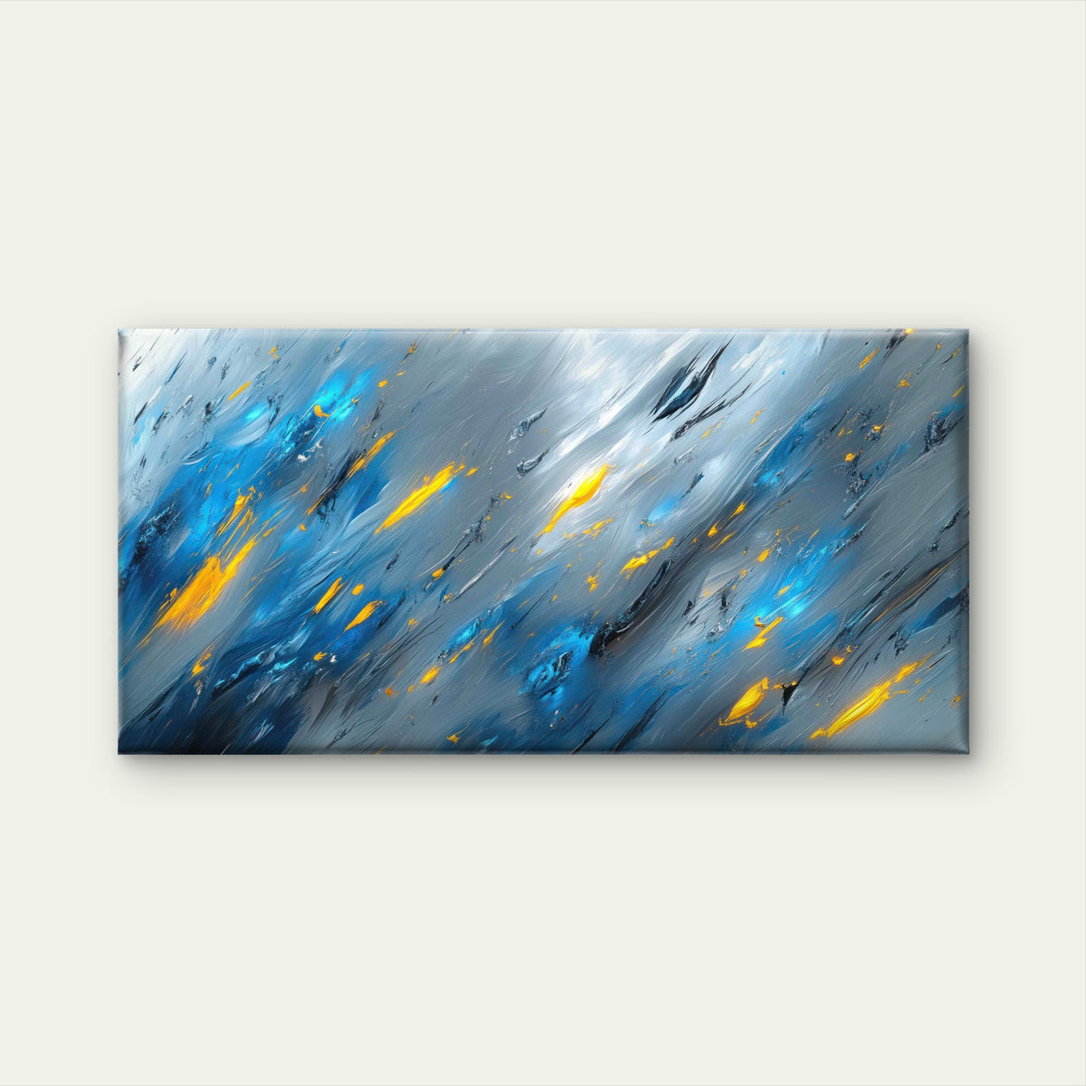 Aqueous Motion In Slate Wall Art Canvas Office Home Room Framed 120x60cm