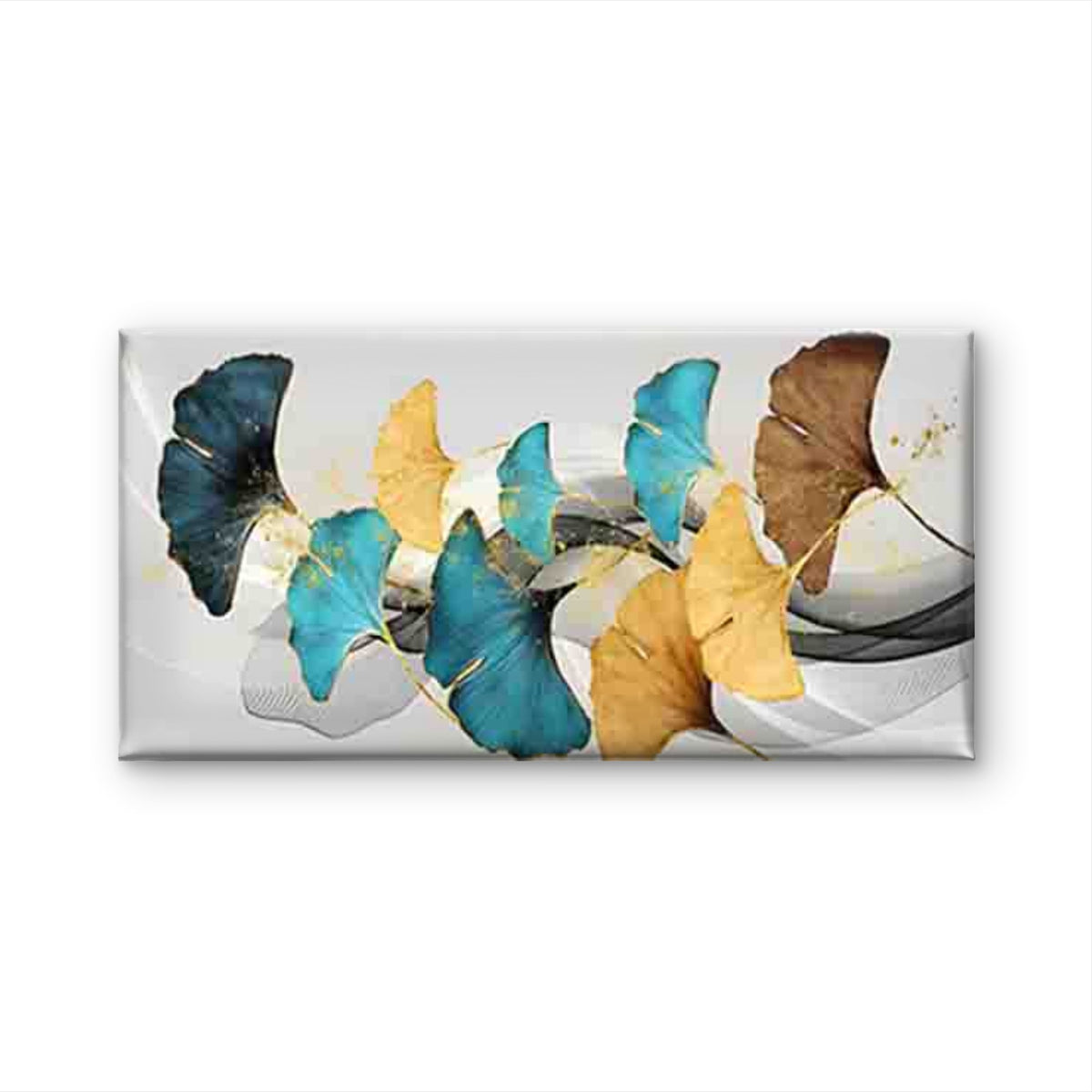 A Vibrant Ginkgo Leaf Pattern Wall Art Canvas Office Home Room Framed 120x60cm