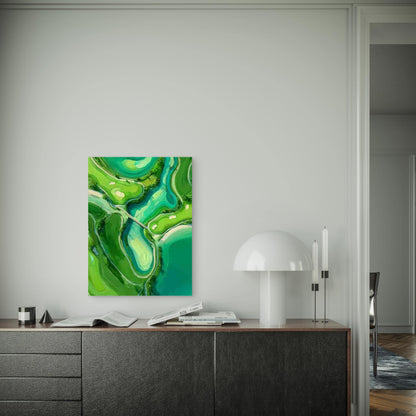 Green Golf Course from Above Abstract Metal Print Ready to Hang