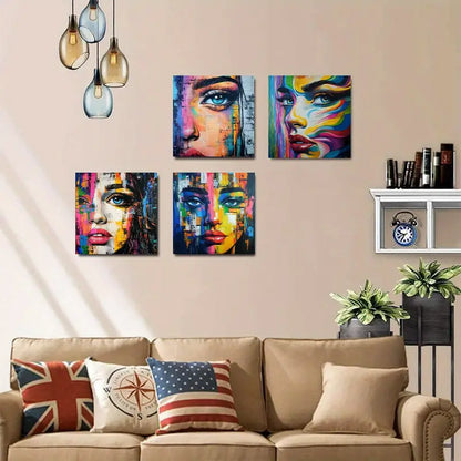 4pcs Girl Power picture quality texture  GP Wall Art Canvas Framed
