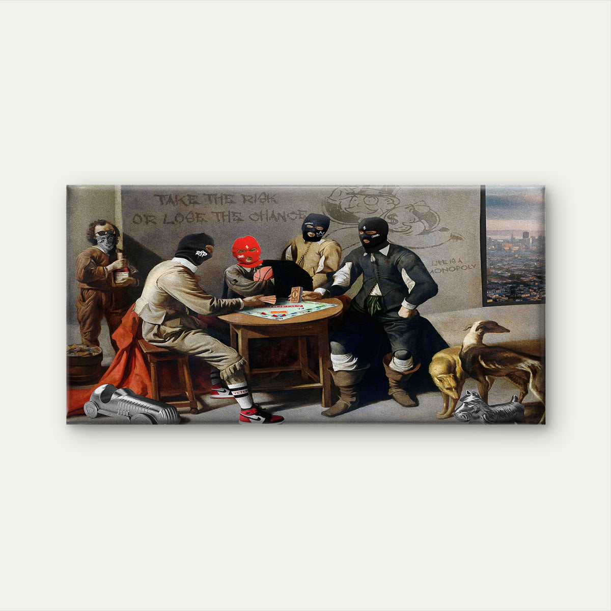 Modern Masked Board Game Wall Art Canvas Office Home Room Framed 120x60cm