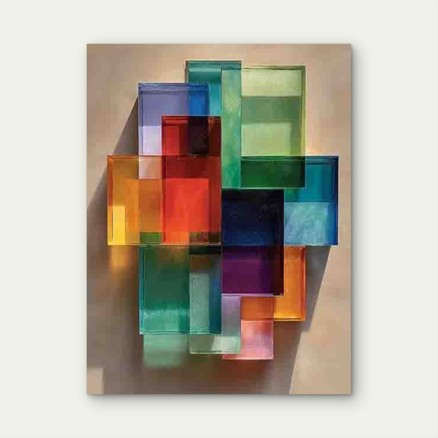 Colorful Glass Illusion 60x90cm Metal Print Ready to Hang