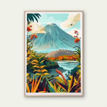 Volcanoes National Park Hawaii & Beach Travel Poster Print Wall Art