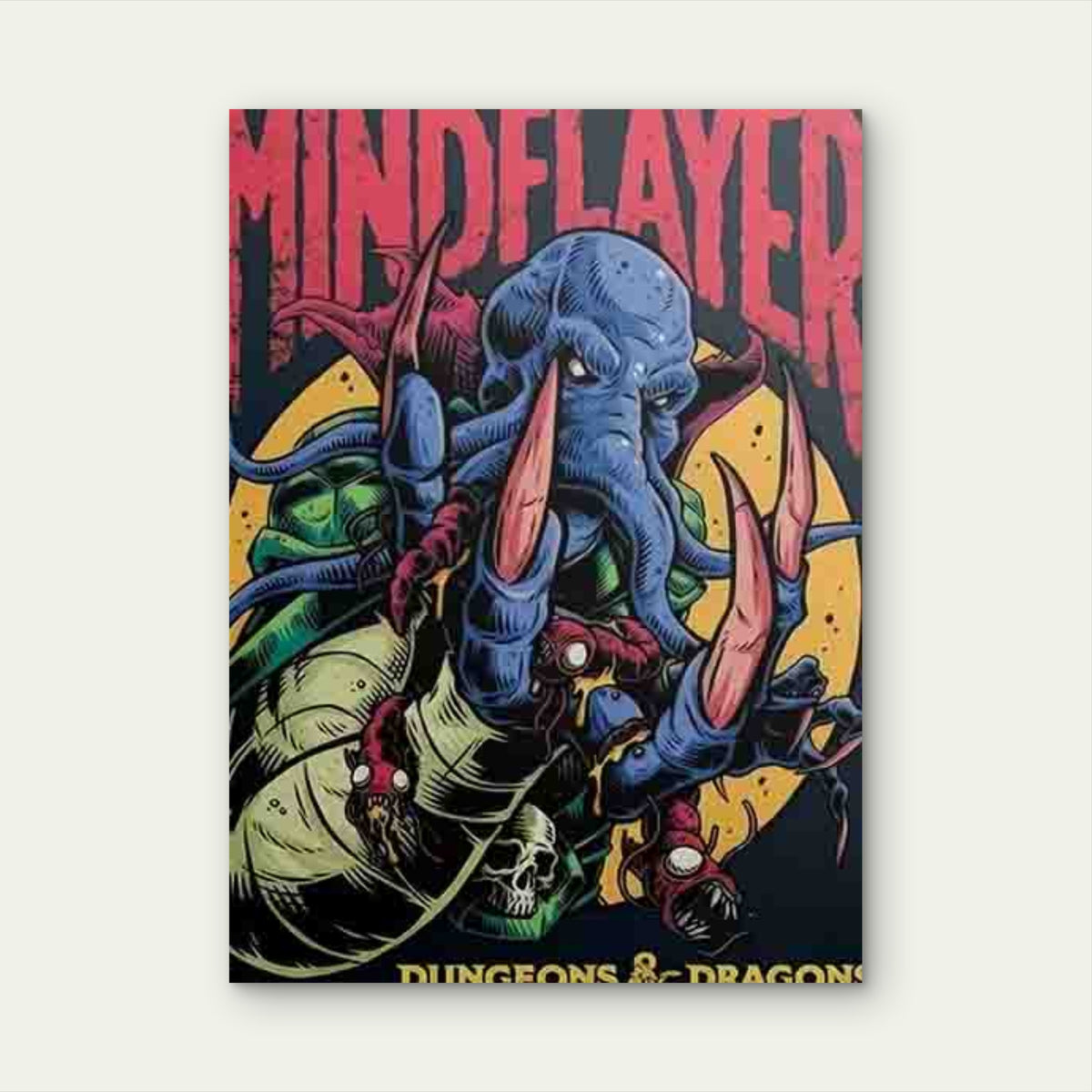 Mind Flayer Illustration 60x90cm Metal Print Ready to Hang