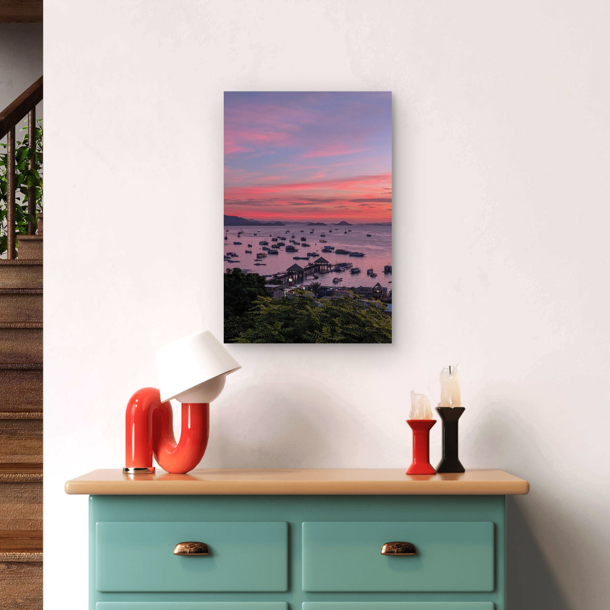 Sunset View In The City Of Labuan Bajo Indonesia 60x90cm Metal Print Ready to Hang