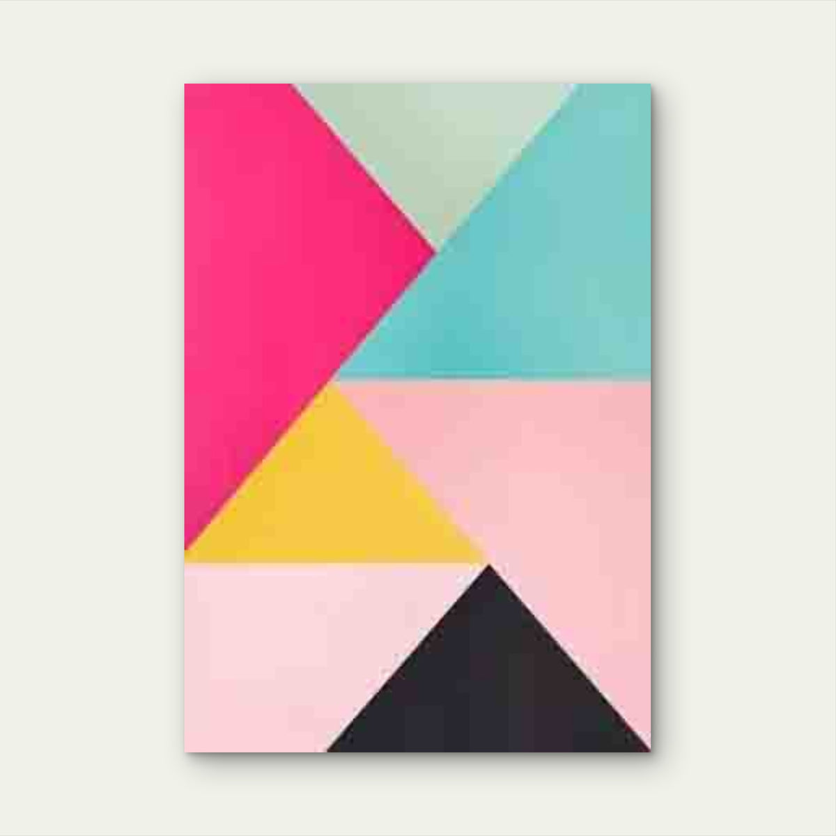 Vibrant Triangles And Squares Abstract Geometric 60x90cm Metal Print Ready to Hang
