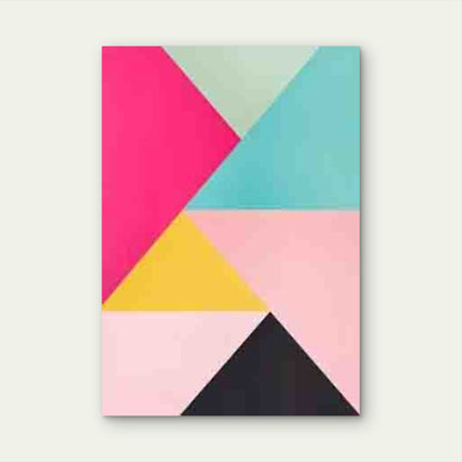 Vibrant Triangles And Squares Abstract Geometric 60x90cm Metal Print Ready to Hang