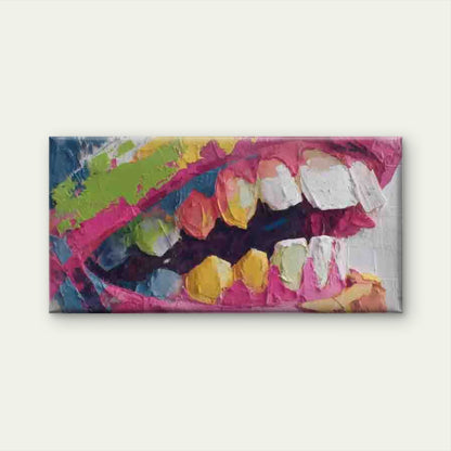 Abstract Lips Colorful Lipstick Wall Art Canvas Office Home Room Framed 120x60cm