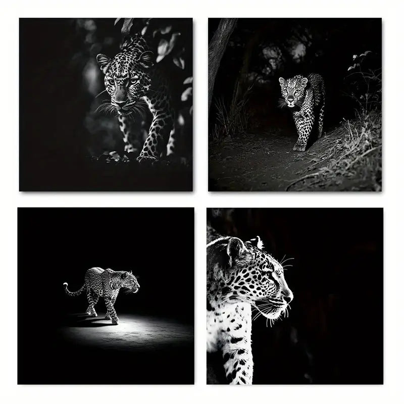 4pcs Black & White Decor, Classic Retro Style Wall Art Canvas Framed