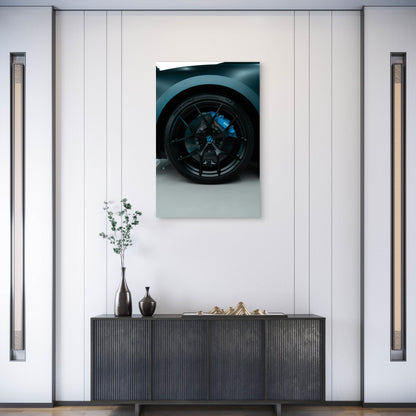 Wheel Of A Bugatti Chiron Sport 60x90cm Metal Print Ready to Hang
