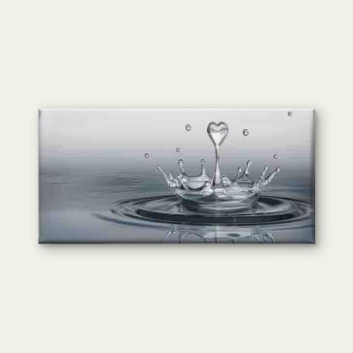 Water Splashes with Heart-Shape Wall Art Canvas Office Home Room Framed 120x60cm