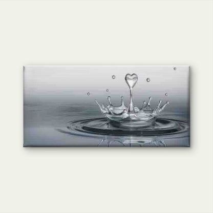 Water Splashes with Heart-Shape Wall Art Canvas Office Home Room Framed 120x60cm