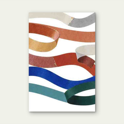 Abstract Wavy Line Art Metal Print Ready to Hang