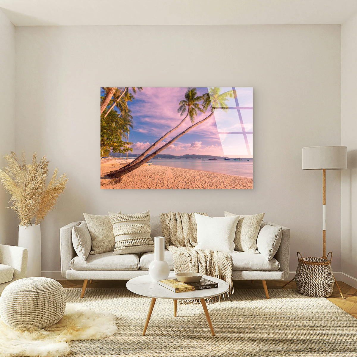 Boracay White Beach Philippines Acrylic Glass Printing Wall Art Australian Made Quality