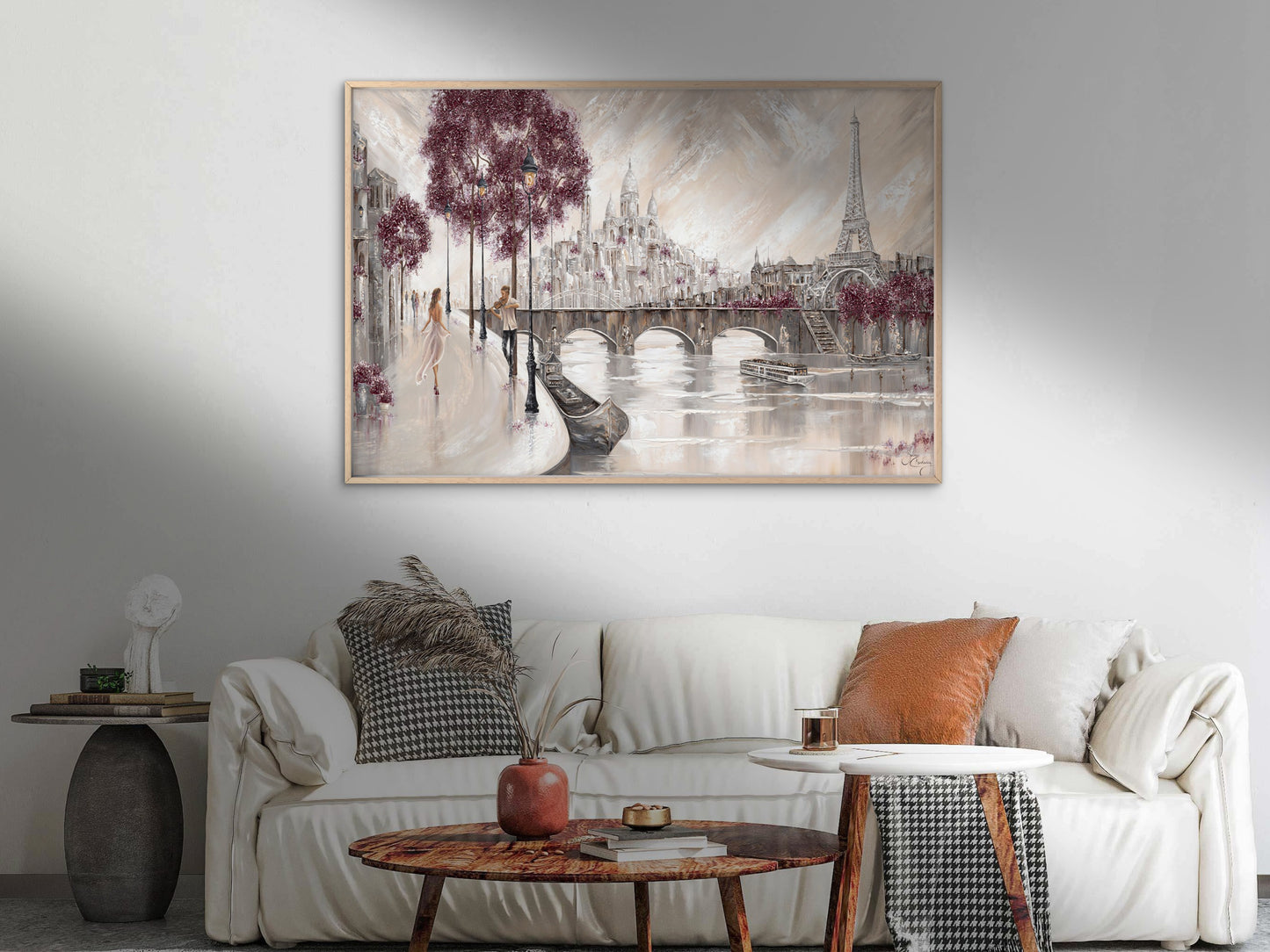 Neutral Couple Dancing Paris Eiffel City Wall Art Decor 100% Australian Made
