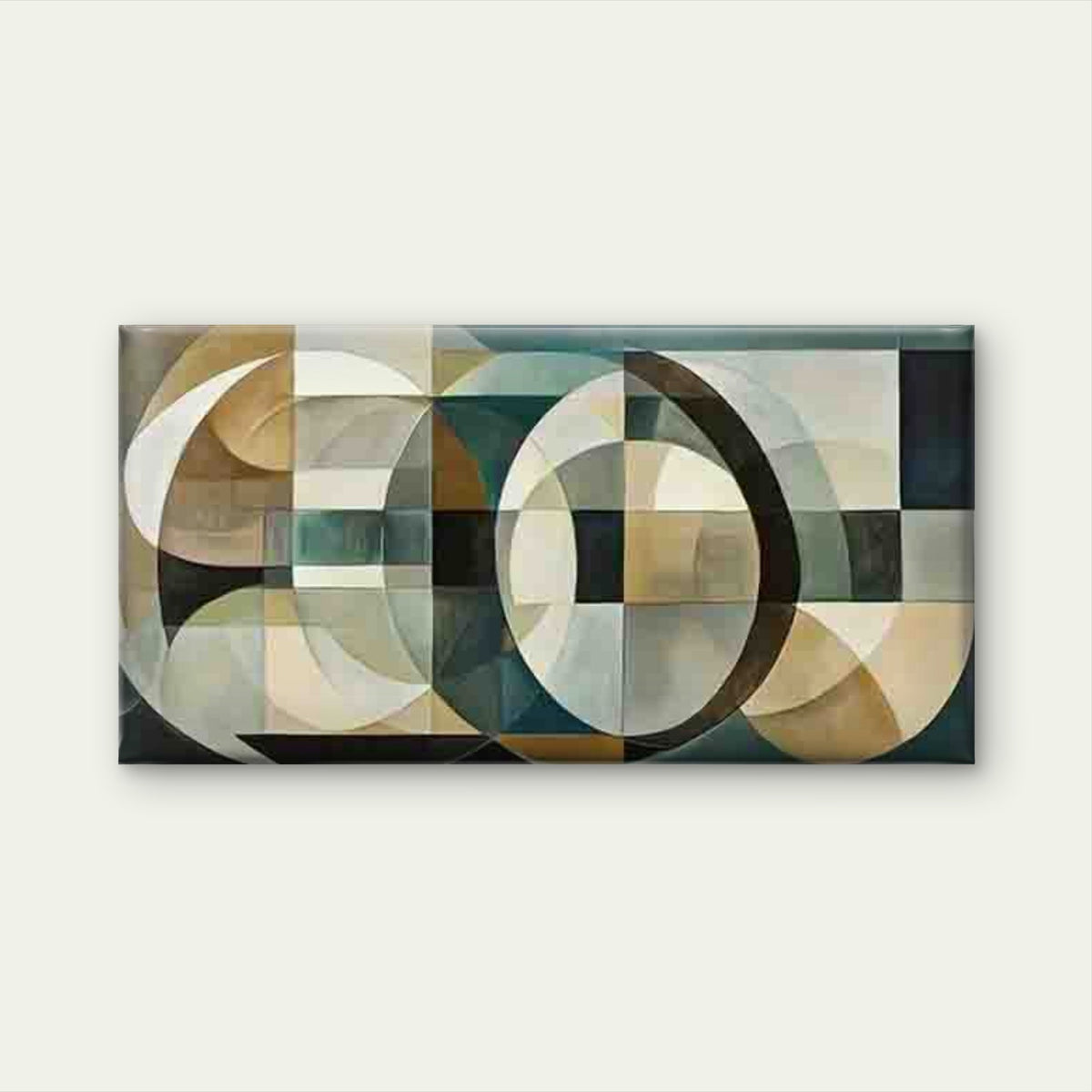 Abstract Geometric Design Wall Art Canvas Office Home Room Framed 120x60cm